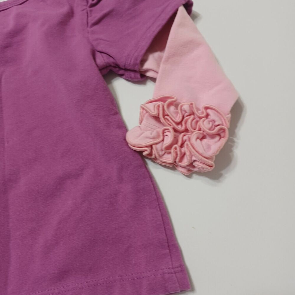 Ruffle Butts Girl 12 Month Top Pure Joy Purple Stretch Shirt Blouse Cotton Blend